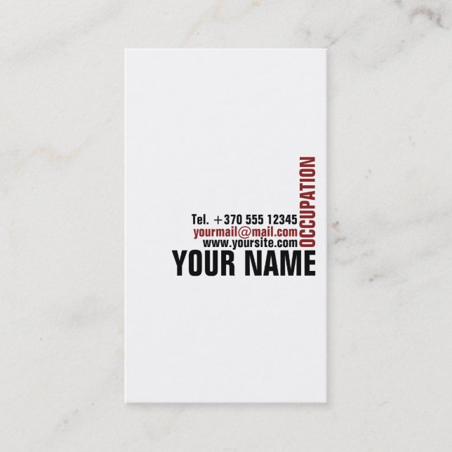 Red Black Professional Stylish Business Card (Front)