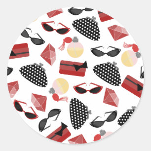 Red & Black Purses Purfume & Sunglasses Sticker
