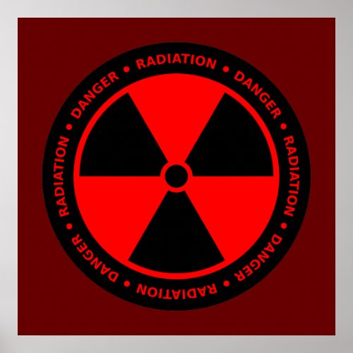 Red  Black Radiation Warning Poster