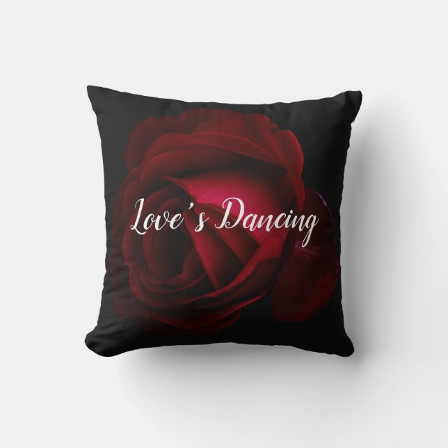 Red, black, red and rose throw pillow (Front)