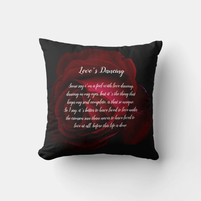 Red, black, red and rose throw pillow (Front)