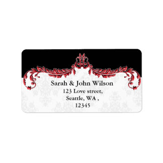 red black return address label