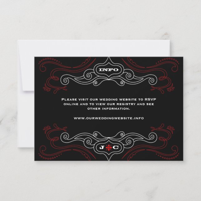 Red & Black Rock 'n' Roll Music Themed Wedding Invitation (Front)