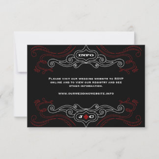 Red & Black Rock 'n' Roll Music Themed Wedding Invitation