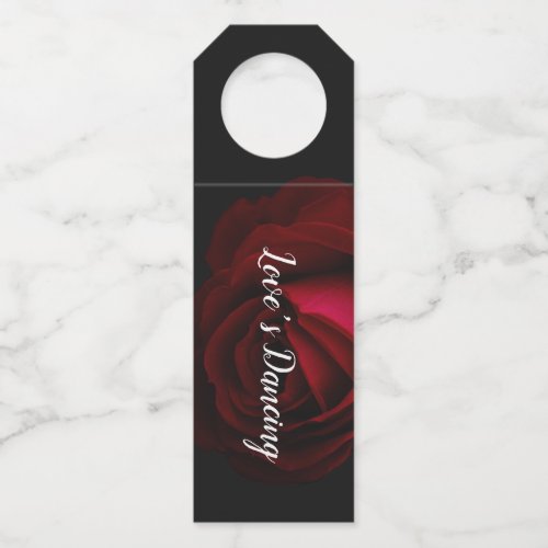 Red black  rose bottle hanger tag