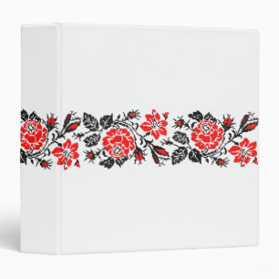 Red&Black Rose cross-stitch Russian Pattern Binder