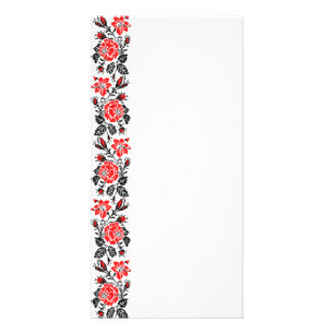 Red&Black Rose cross-stitch Russian Pattern Card