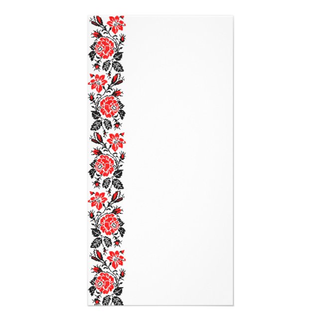 Red&Black Rose cross-stitch Russian Pattern Card (Front)