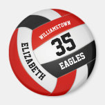 red black school colors team name volleyball magnet