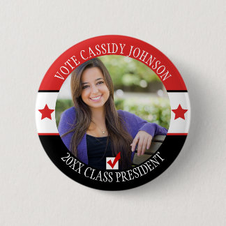 Red & Black School Election Student Body Vote Button