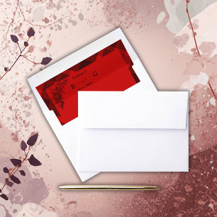 red black scottish celtic tartan wedding pattern envelope liner