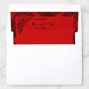 red black scottish celtic tartan wedding pattern envelope liner