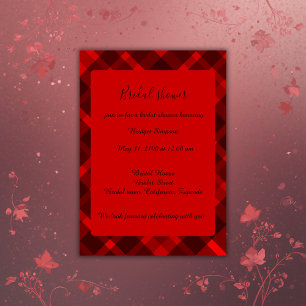 red black scottish celtic tartan wedding pattern invitation