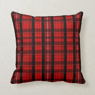 Red & Black Scottish Tartan / Plaid Holiday Pillow