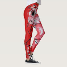 Red&Black Scribble Leggings