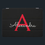 Red Black Script Girly Monogram Name<br><div class="desc">Black and Red Simple Script Monogram Name Laptop Case. This makes the perfect sweet 16 birthday,  wedding,  bridal shower,  anniversary,  baby shower or bachelorette party gift for someone that loves glam luxury and chic styles.</div>