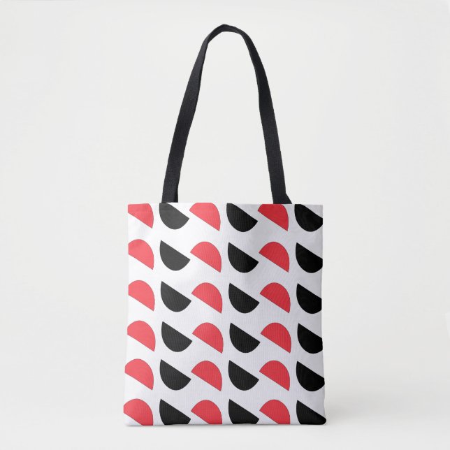 Red Black Semi Circle Geometric  Tote Bag (Front)