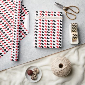 Red Black Semi Circle Seamless Geometric Pattern