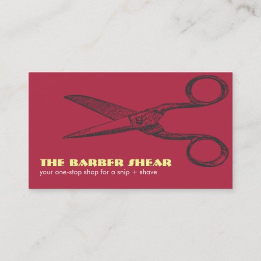Customizable Red &amp; Black Shears Bizcard Business Card Template