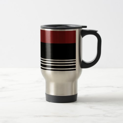 Red Black Silver  Coffee Travel Mug