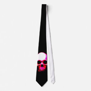 Red Black Skull Neck Tie