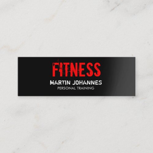 Red Black Slim Fitness Trainer Mini Business Card