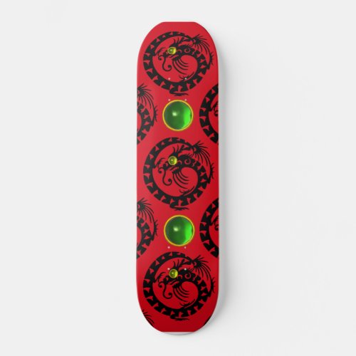 RED BLACK SNAKE  DRAGON Green Emerald Skateboard