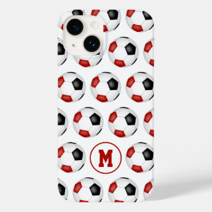 red black soccer balls sports pattern Case-Mate iPhone 14 case