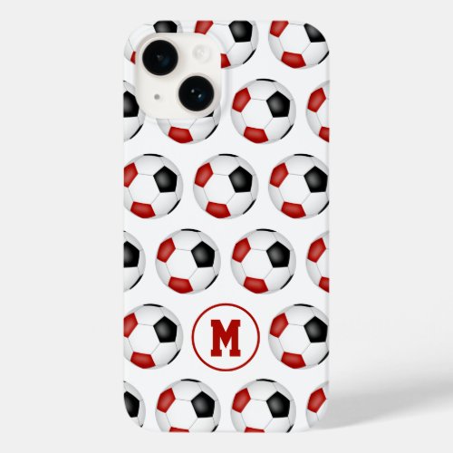 red black soccer balls sports pattern Case_Mate iPhone 14 case