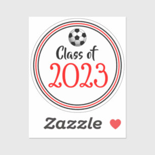 Red & Black Soccer Class Year Graduation Sticker
