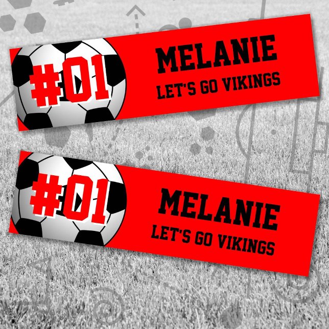 Red Black Soccer Team Bumper Sticker (Red and Black Soccer Let's Go Team Bumper Sticker. Celebrate your high school or college athlete.)