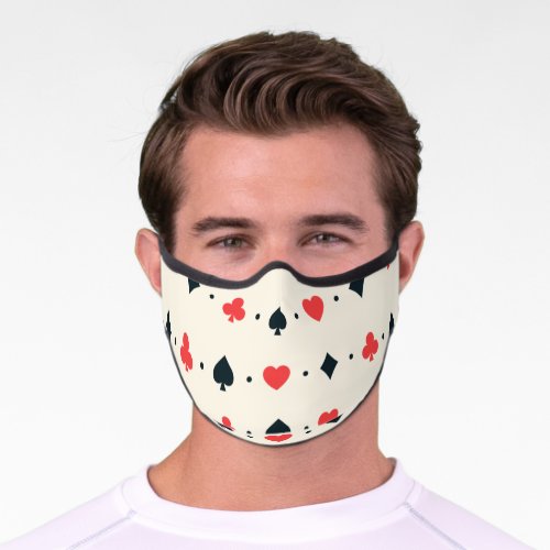 Red  Black Spades Hearts Crossed Card Game Poker Premium Face Mask