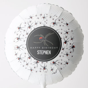 Red & Black Spider Birthday Party Theme Balloon