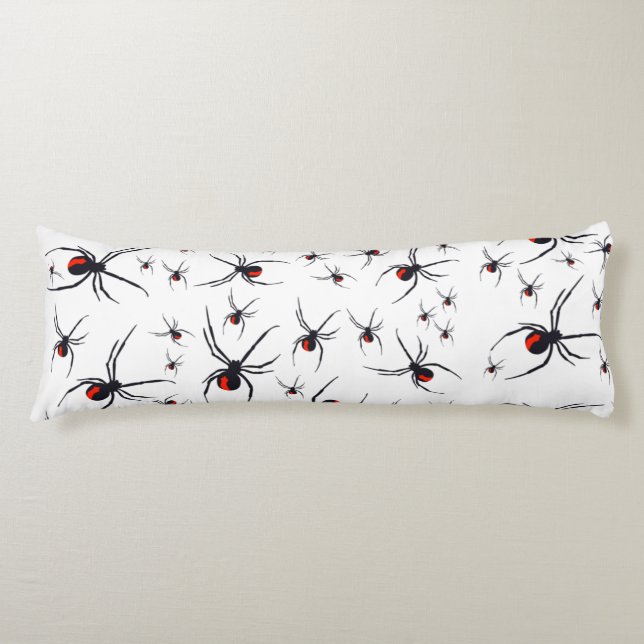 Red & Black Spider Pattern  Body Pillow (Front)