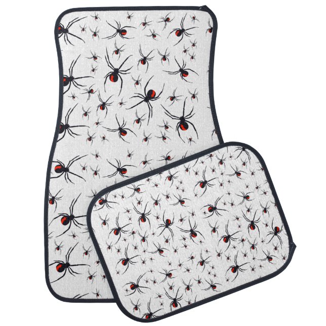 Red & Black Spider Pattern   Car Floor Mat (Set)