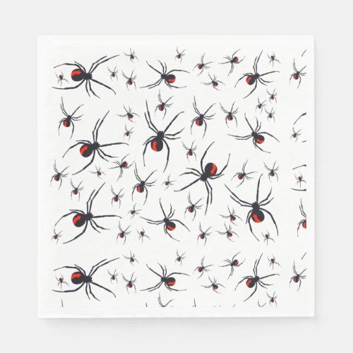 Red  Black Spider Pattern Napkins