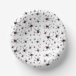 Red & Black Spider Pattern  Paper Bowls