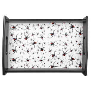 Red & Black Spider Pattern   Serving Tray