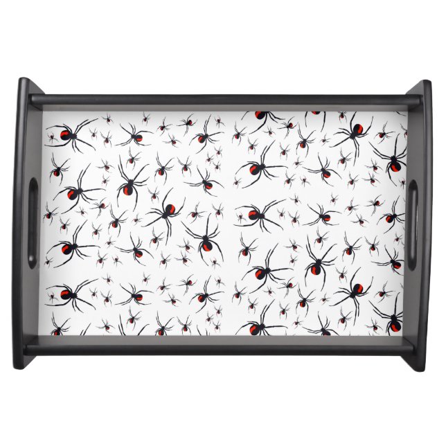 Red & Black Spider Pattern   Serving Tray (Front)