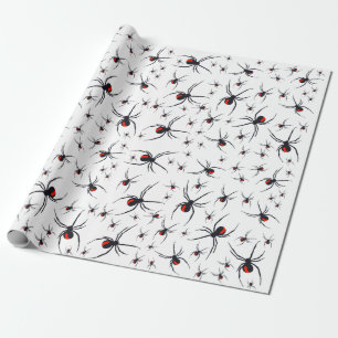 Red & Black Spider Pattern Wrapping Paper