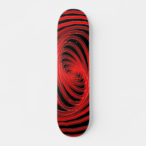 Red  Black Spiral Graphics Custom Skateboard