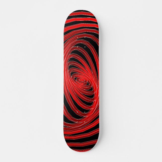 Red & Black Spiral Graphics: Custom Skateboard (Front)