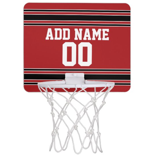 Red Black Sports Jersey with Your Name & Number Mini Basketball