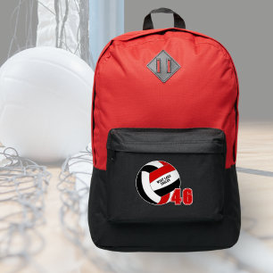 Red black sports team school colors volleyball port authority® backpack