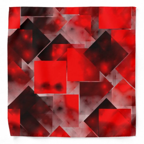 Red Black Squares Design Bandana
