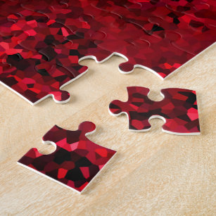 Red Black Stained Glass Abstract Jigsaw Puzzle