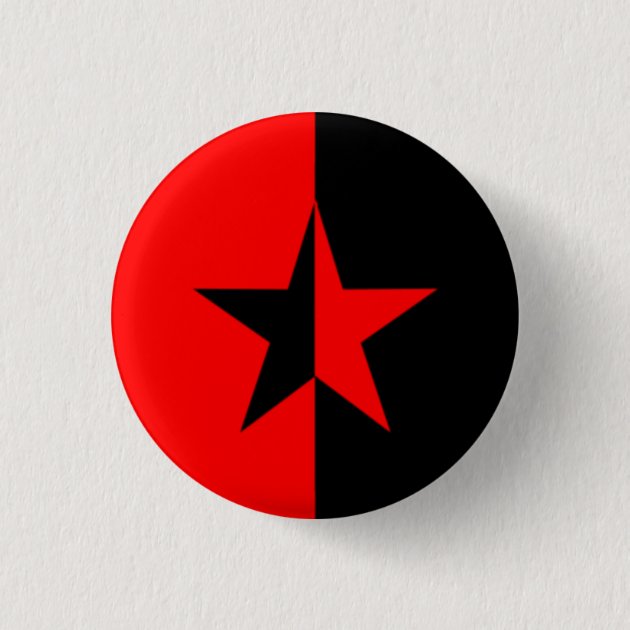 Red/Black Star Pinback Button | Zazzle