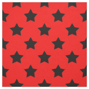 Red Black Stars Pattern Decorative Textile Fabric