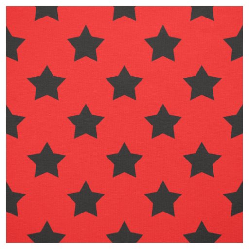 Red Black Stars Pattern Decorative Textile Fabric