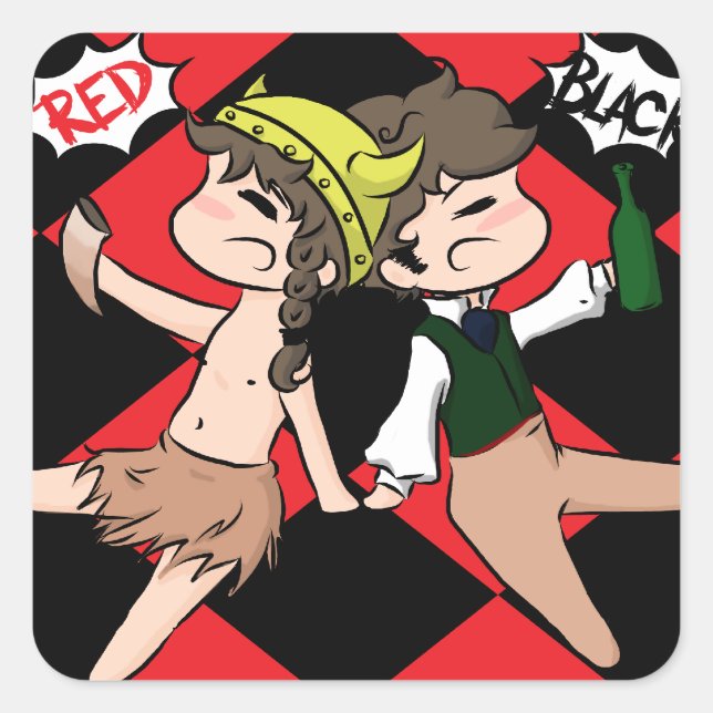 Red & Black stickers (Front)